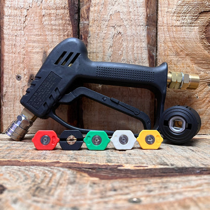 Stubby Gun Kit - With Tip Selection - 1/4” Stainless Steel Quick Release